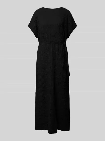 Sukienka T-shirtowa z wiązanym paskiem Christian Berg Woman czarna