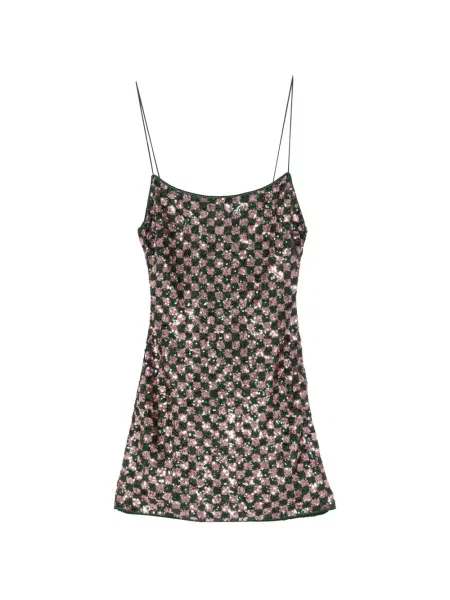 Mała sukienka mini Oséree z cekinami garniturowa zielona