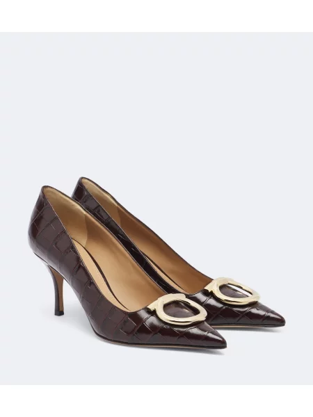 Pantofi cu toc Ferragamo din piele maro