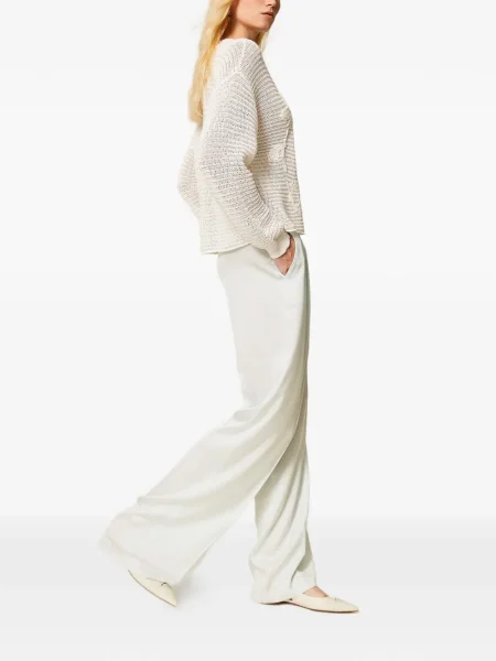 Pantaloni Twinset din satin verde