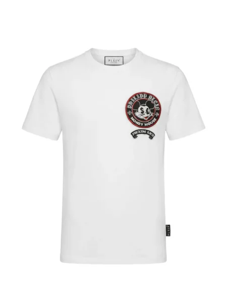 Tricou Philipp Plein din jerseu alb