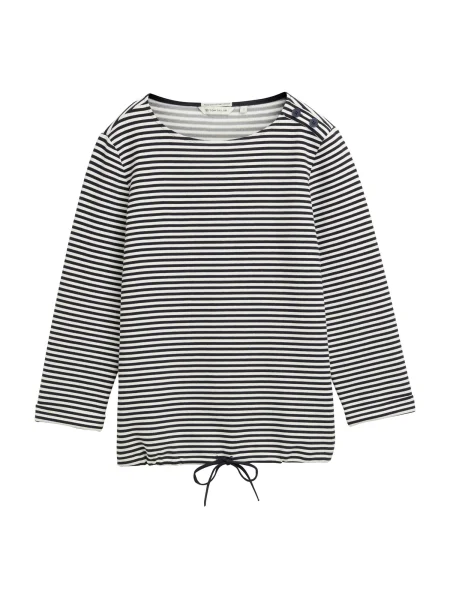 TOM TAILOR Tricou bleumarin alb
