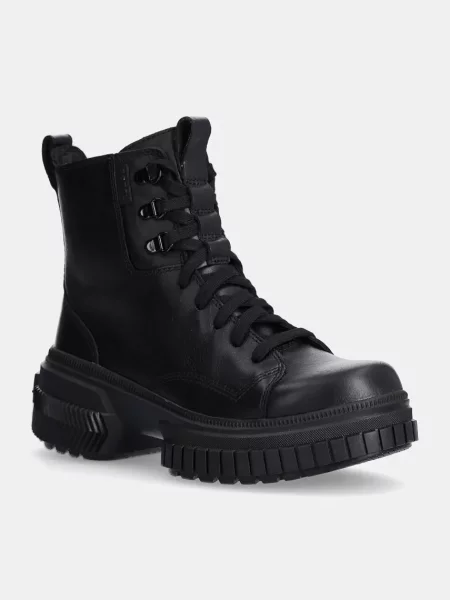 Кожени кубинки Sorel ONA AVE BOOT LACE WP с равна подметка черно