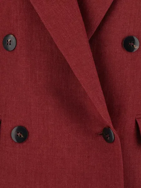 Lniana kamizelka Max Mara czerwona