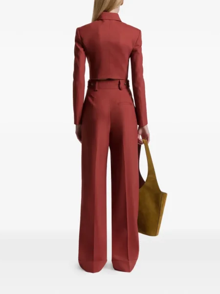 Pantaloni Alberta Ferretti plisate roșu