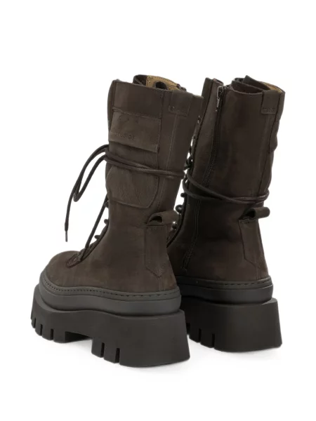 Botine Copenhagen cu șireturi cu platformă din dantelă maro