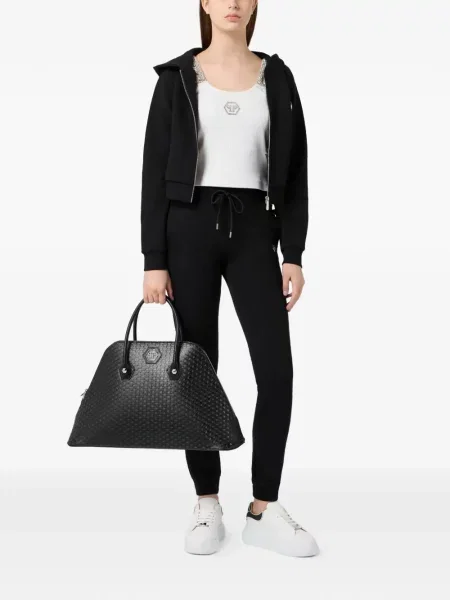 Hanorac cu glugă Philipp Plein cu autograf negru