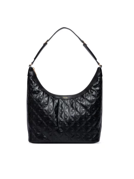 Calvin Klein Torebka Emblem Aop Debossed Medium Shbag czarny