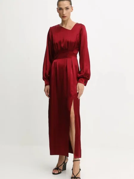 Undress Code sukienka maxi prosta bordowy