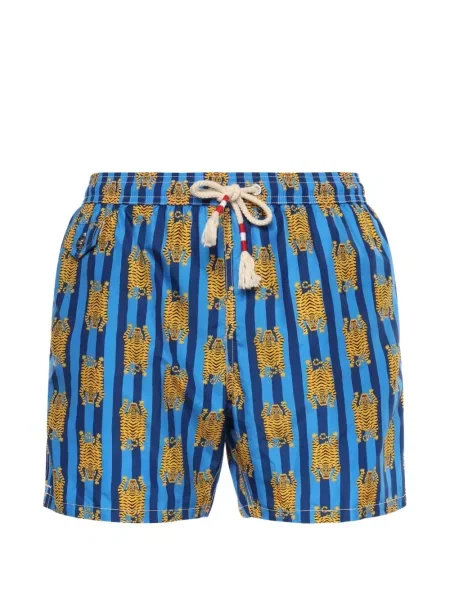 Slip de baie Mc2 Saint Barth cu imagine cu dungi de tigru albastru