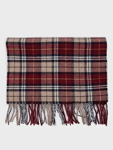 Картатий шарф Gant бордовий