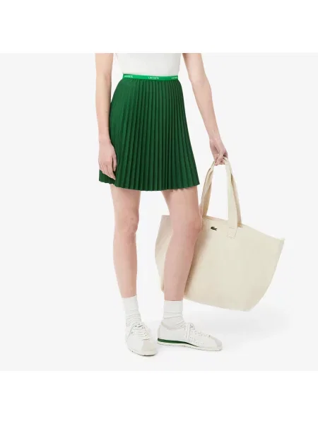 Lacoste Krótka Plisowana Spódnica zielona