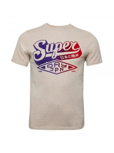 Superdry Tricou bej amestecat / lila / albastru violet / roșu