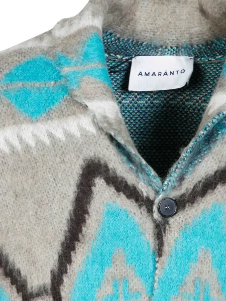 Cardigan Amaranto cu imprimeu geometric gri