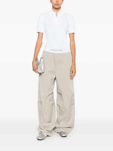 Pantaloni Alexander Wang cu autograf verde