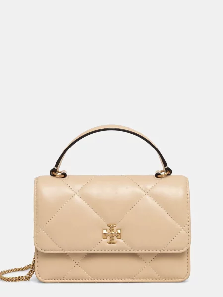Чанта Tory Burch Kira Diamond Quilt Mini бежово