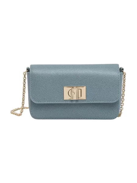 Furla torebka crossbody skórzana niebieska