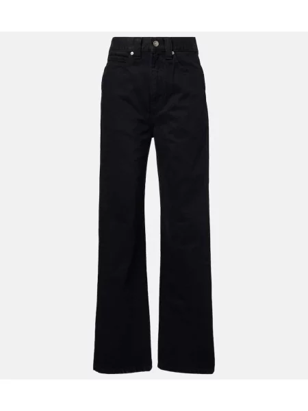 Blugi drepți Khaite cu talie joasă negru