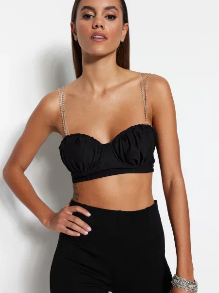 Sutien Trendyol cu strasuri negru