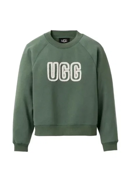 Hanorac crewneck Ugg cu autograf verde