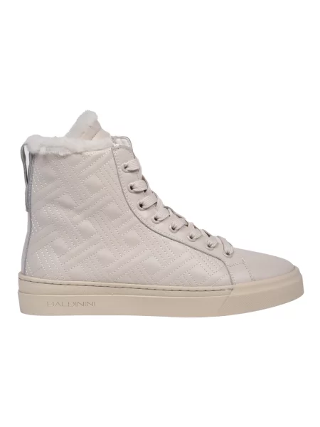 Sneakersy Baldinini skórzane pikowane beżowe