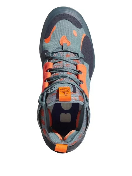 Běžecký květinový top Adidas šedý