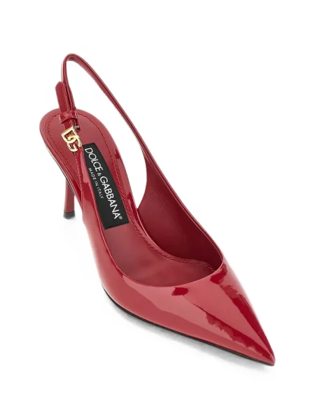 Pantofi cu toc Dolce & Gabbana slingback cu autograf roșu