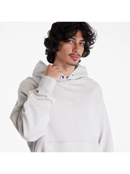 Флийс суичър с качулка Vans с качулка с принт бежово