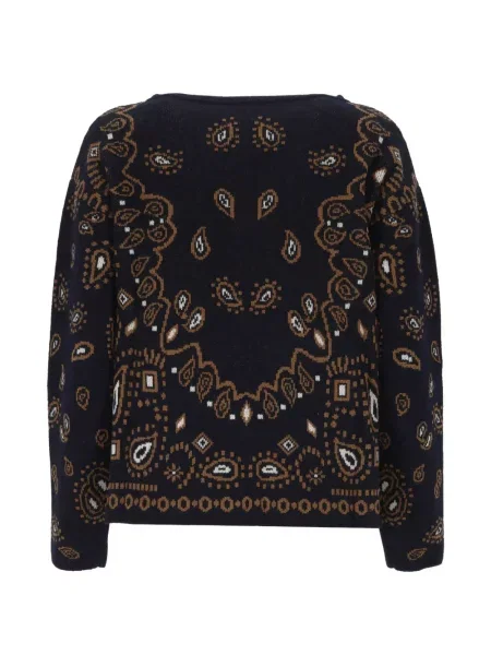 Pulover Pennyblack cu model paisley albastru