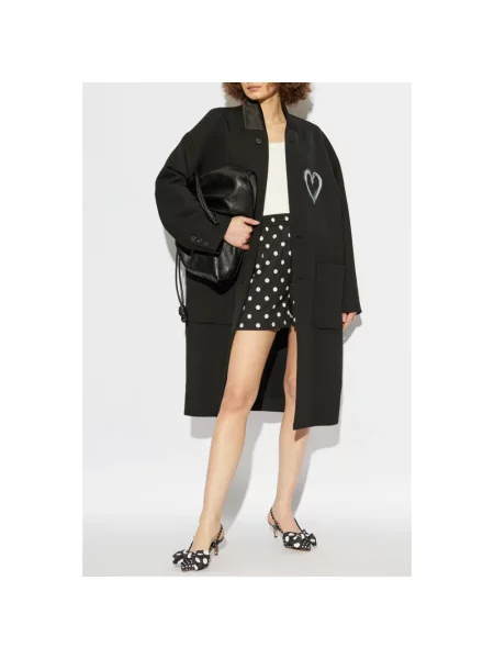 Szorty Moschino w grochy z nadrukiem czarne