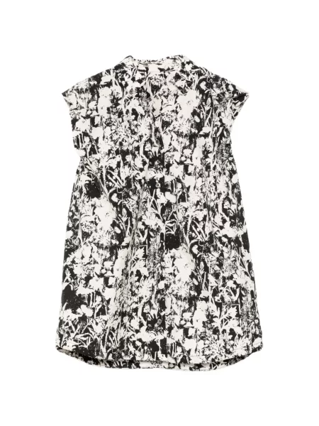 Bluză Jnby fără mâneci cu model floral cu imagine negru