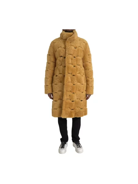 Płaszcz Bottega Veneta pikowany żółty