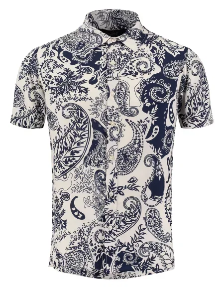 Key Largo Cămașă KLPARK crem / marin albastru