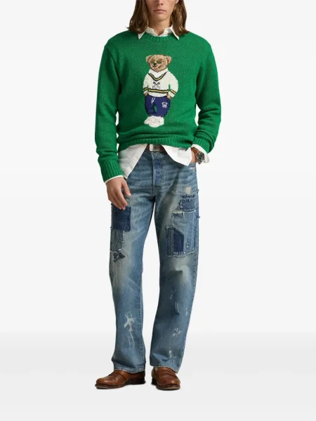 Șosete Polo Ralph Lauren de in cu broderie în carouri roșu