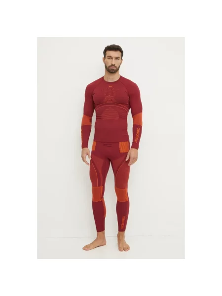 X-Bionic legginsy funkcyjne Energy Accumulator bordowy czerwone