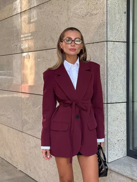 Блейзер Milirud бавовна/поліестер бордовий