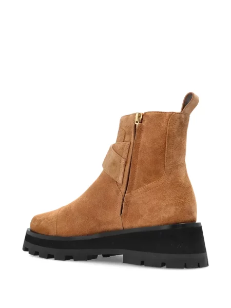 Botine Jimmy Choo cu platformă cu cataramă maro