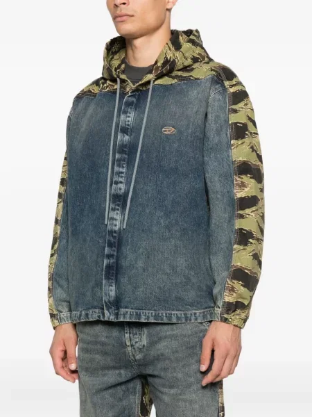 Geacă de blugi Diesel cu model camuflaj albastru