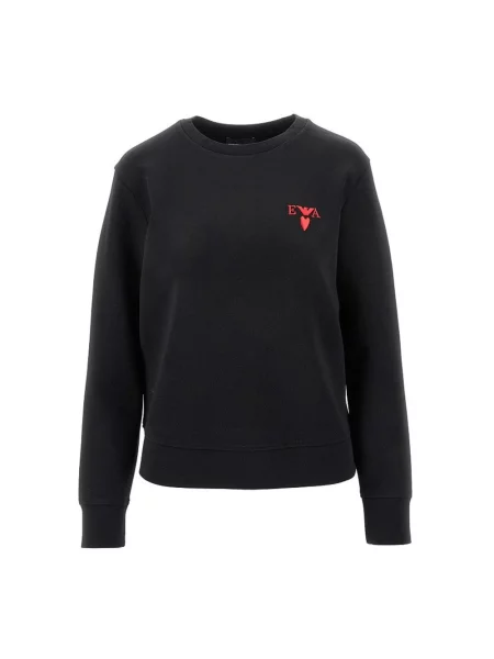 Długa bluza Emporio Armani z długim rękawem z logo czarna