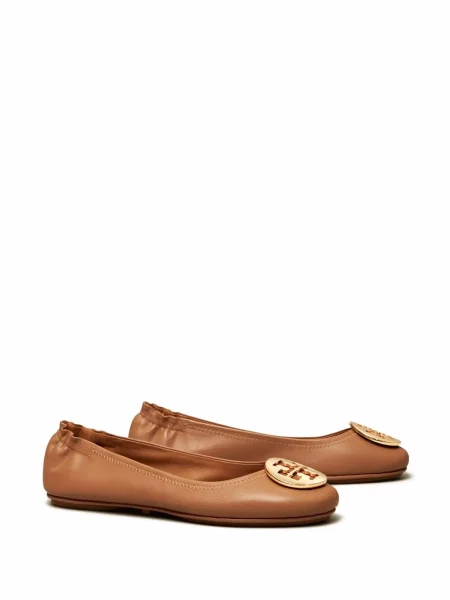 Žygiai pėsčiomis balerinos Tory Burch auksinė