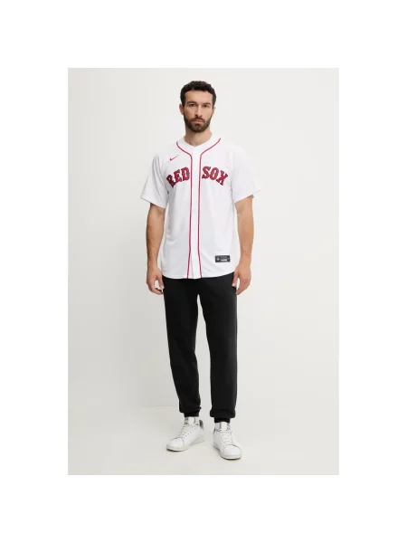 Nike koszula Boston Red Sox relaxed ze stójką biały