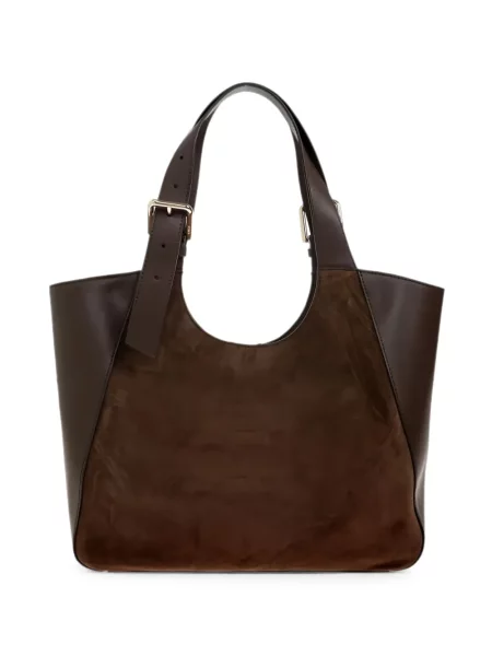 Geantă Furla din piele de căprioară maro