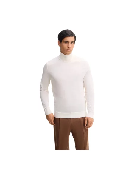 Sweter z golfem Strellson wełniany biały