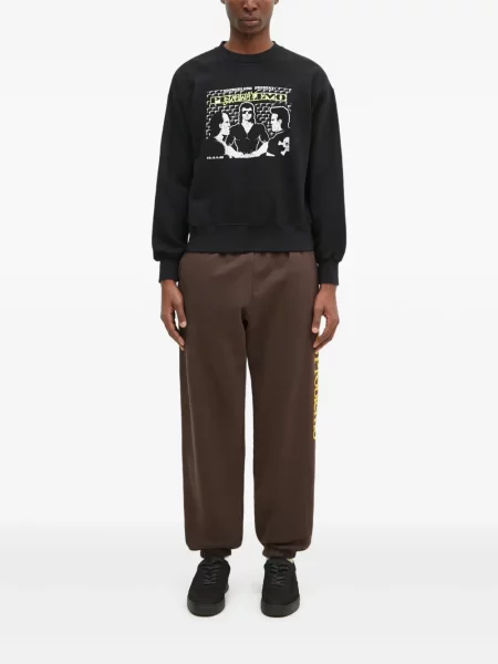 Tepláky Aries s potiskem hnědé