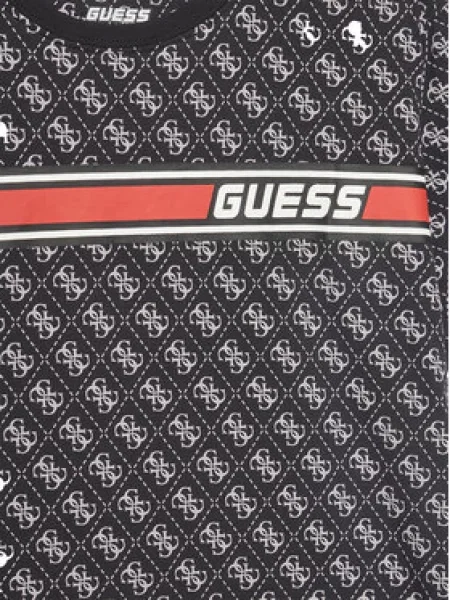 GUESS Marškinėliai raudona / juoda balta