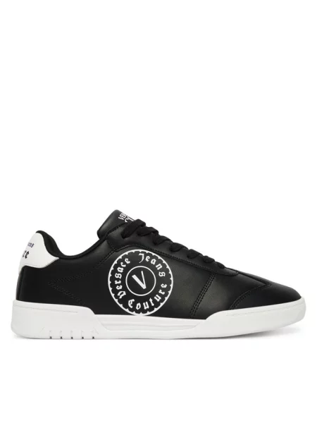 Sneakersy Versace Jeans Couture skórzane z autografem czarne