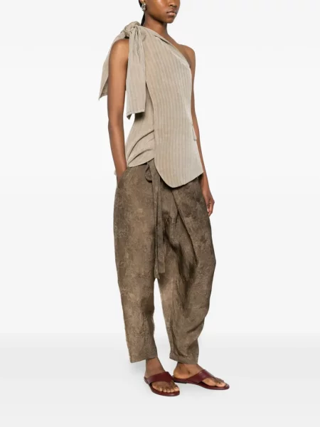 Pantaloni Uma Wang plic maro