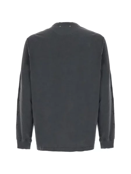 Lung tricou Golden Goose cu imagine gri