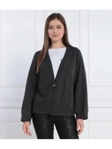 Liu Jo Cardigan cu adaos de lână și cașmir gri