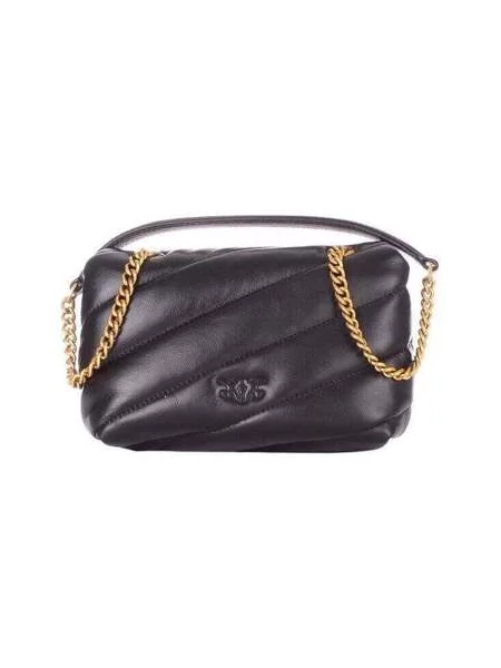 Pinko crossbody kabelka dámska kožená čierna